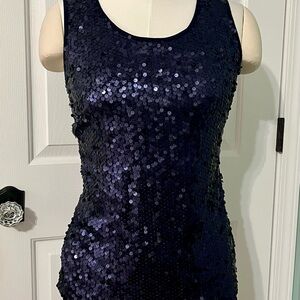 Versona Navy Sequin Top Size S